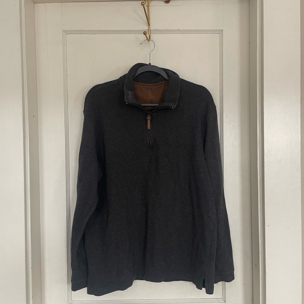 Classic Dark Gray Zip-Up Sweater for Men